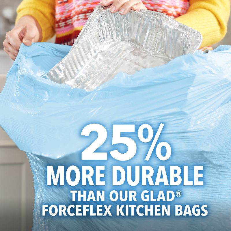 slide 3 of 18, Glad ForceFlex MaxStrength Tall Kitchen Drawstring Trash Bags - Febreze Beachside Breeze - 13 Gallon /45ct, 45 ct; 13 gal