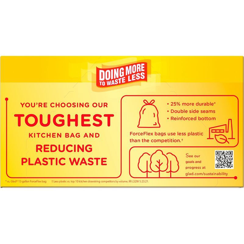 slide 12 of 12, Glad ForceFlex MaxStrength Tall Kitchen Drawstring Trash Bags - Febreze Beachside Breeze - 13gal /45ct, 45 ct; 13 gal