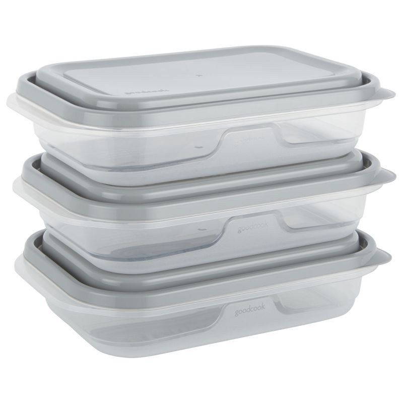 slide 2 of 6, GoodCook EveryWare Rectangle Food Storage Containers - 4 Cups - 6pcs/3ct - Gray, 6 ct, 3 ct