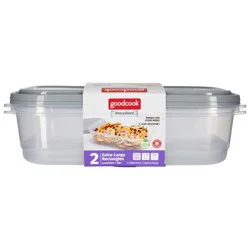 GoodCook EveryWare Rectangle Food Storage Containers - 1 Gallon - 4pcs/2ct - Gray