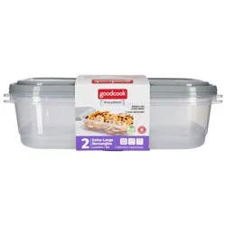 GoodCook EveryWare Rectangle Food Storage Containers - 1 Gallon - 4pcs/2ct - Gray