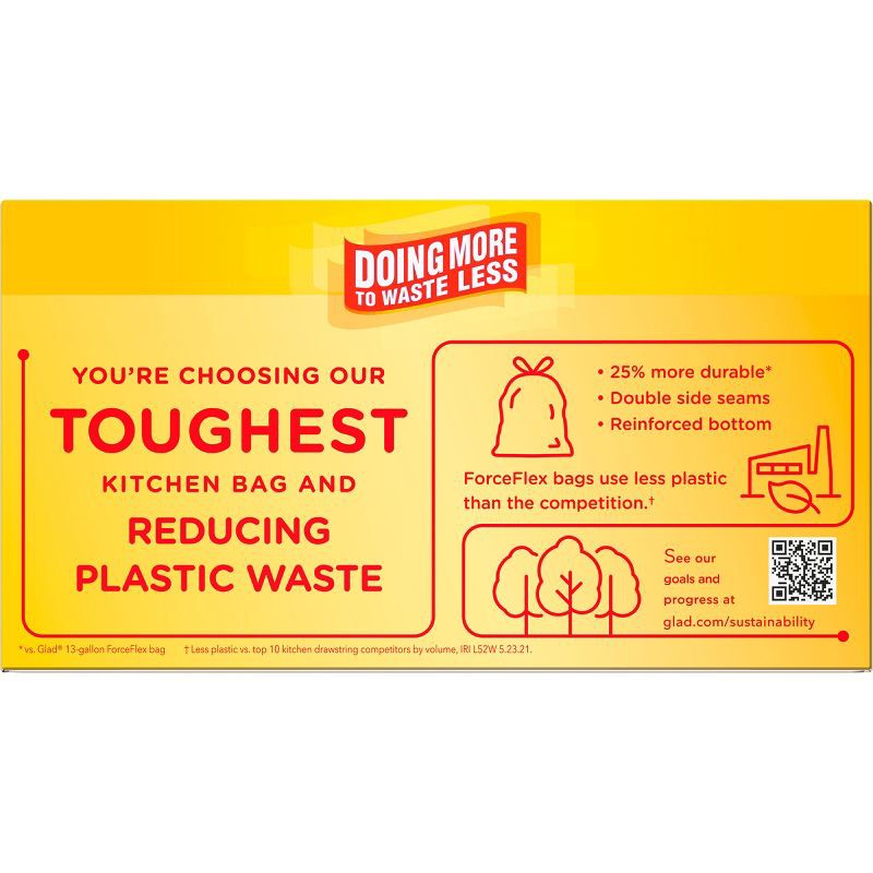 slide 11 of 11, Glad ForceFlex MaxStrength Tall Kitchen Drawstring Trash Bags - Febreze Sweet Citron & Lime - 13gal/45ct, 45 ct; 13 gal