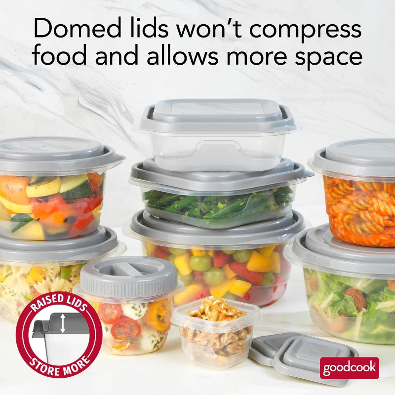 slide 11 of 19, GoodCook EveryWare Food Storage Container Set - Multisize - 40pcs/20ct- Gray, 40 ct, 20 ct