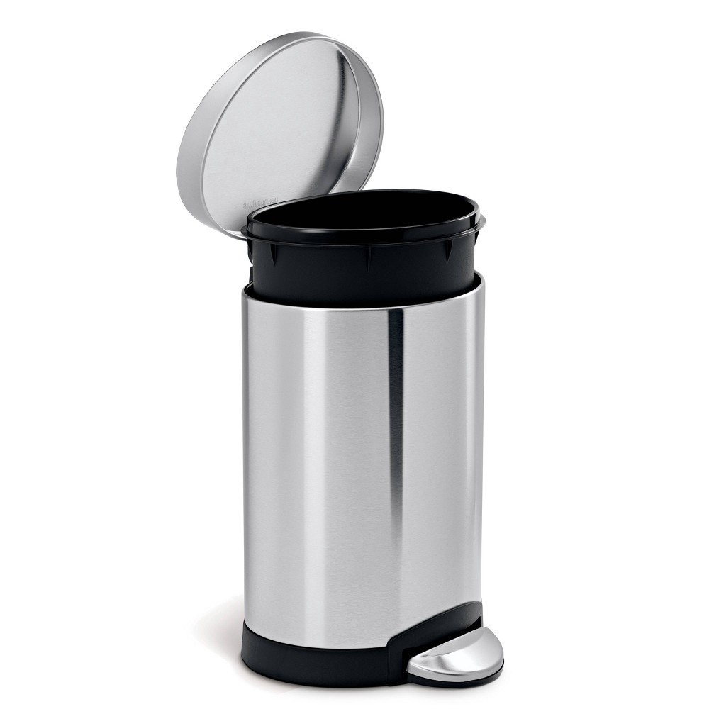 Simplehuman 6l Round Step Trash Can White : Target