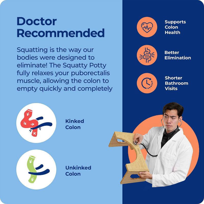 slide 4 of 11, 7"/9" Two in One Bamboo Toilet Step Stool Brown - Squatty Potty, 1 ct