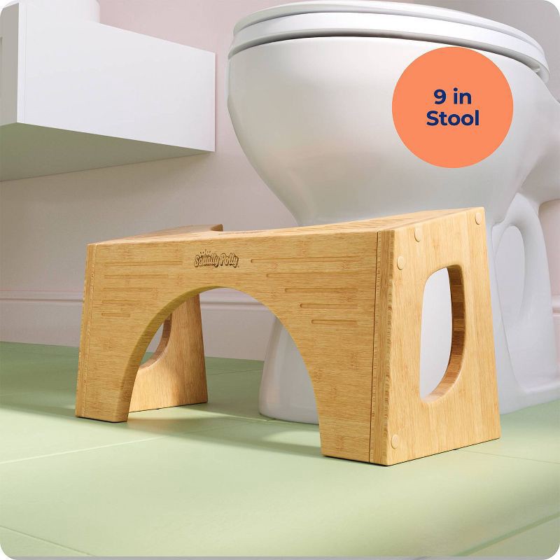 slide 7 of 11, 7"/9" Two in One Bamboo Toilet Step Stool Brown - Squatty Potty, 1 ct
