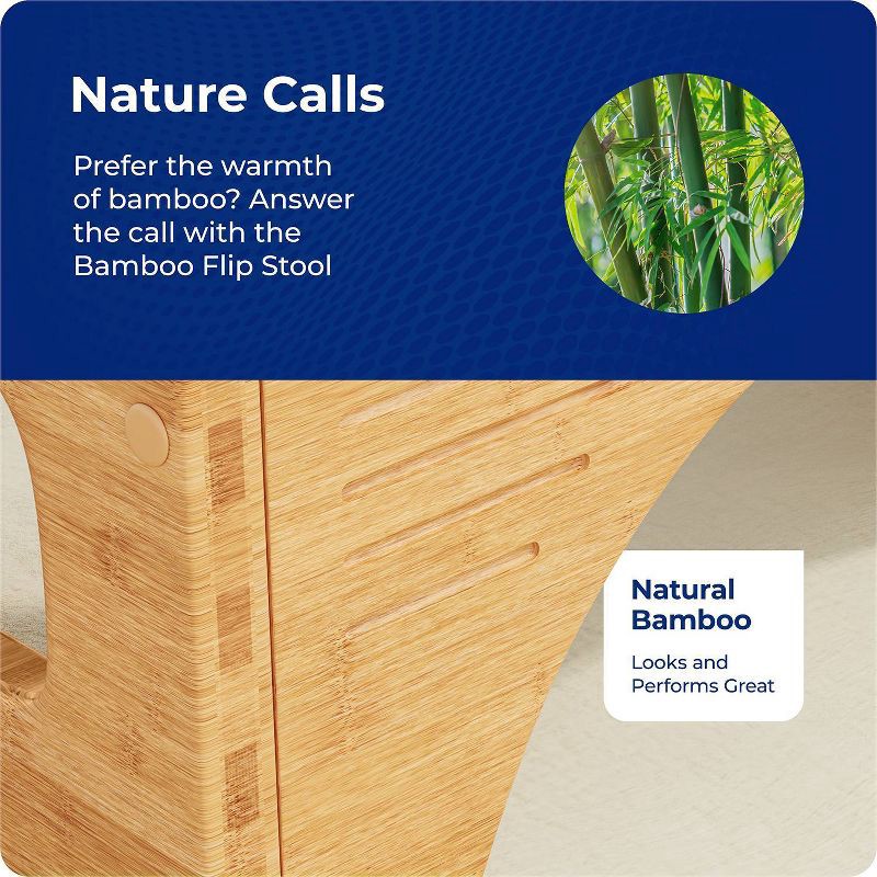 slide 8 of 11, 7"/9" Two in One Bamboo Toilet Step Stool Brown - Squatty Potty, 1 ct