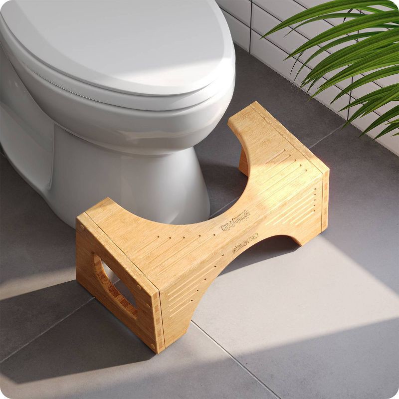 slide 9 of 11, 7"/9" Two in One Bamboo Toilet Step Stool Brown - Squatty Potty, 1 ct
