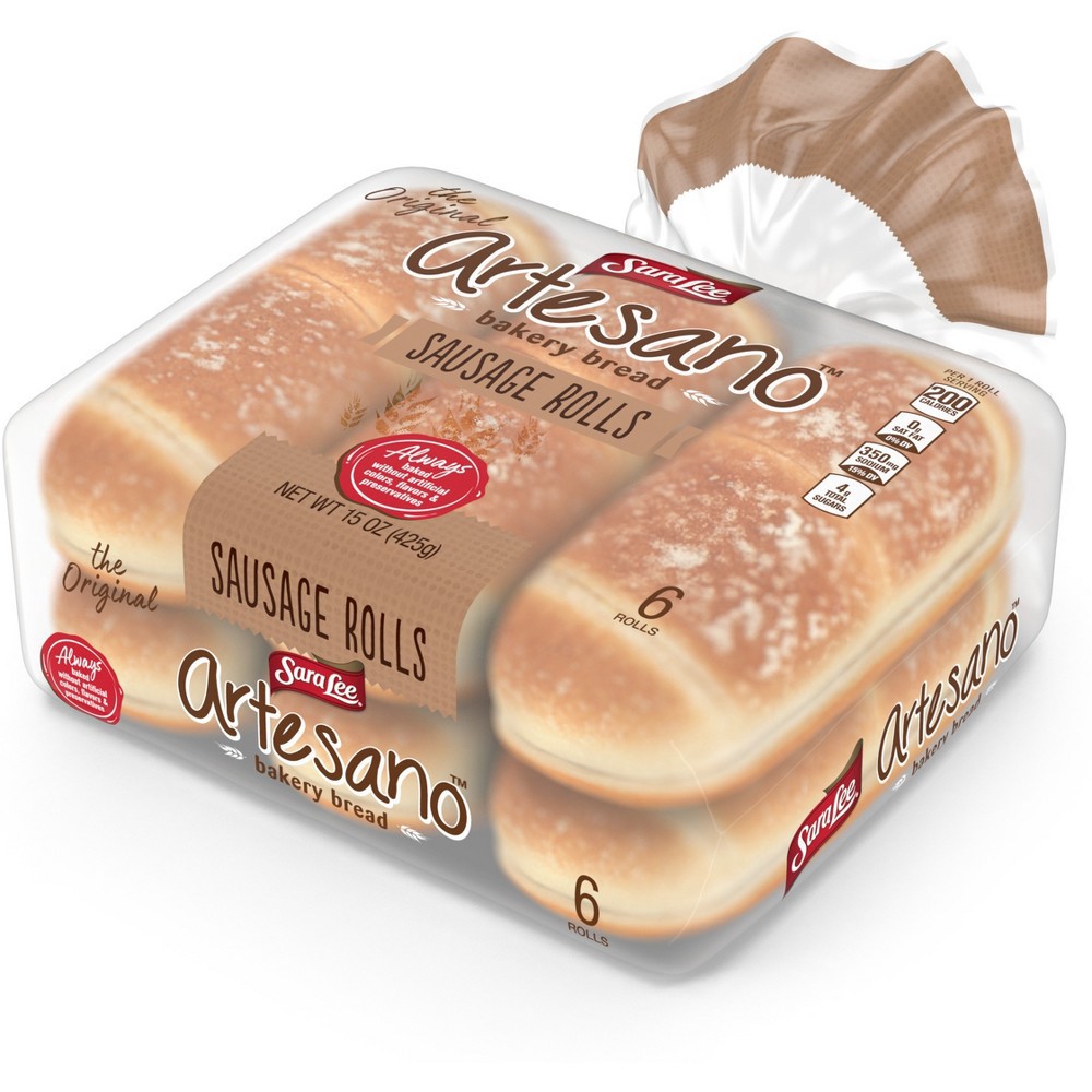 Sara Lee Artesano Sausage Rolls Bakery Bread 6 ea 6 ct | Shipt