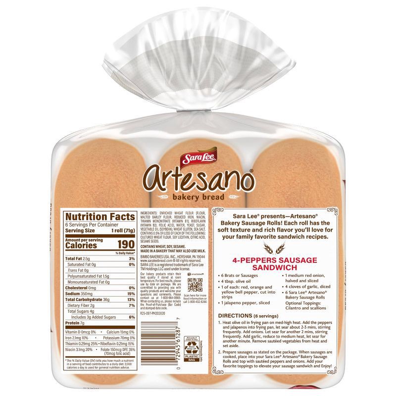 slide 5 of 9, Sara Lee Artesano Sausage Rolls - 15oz, 15 oz