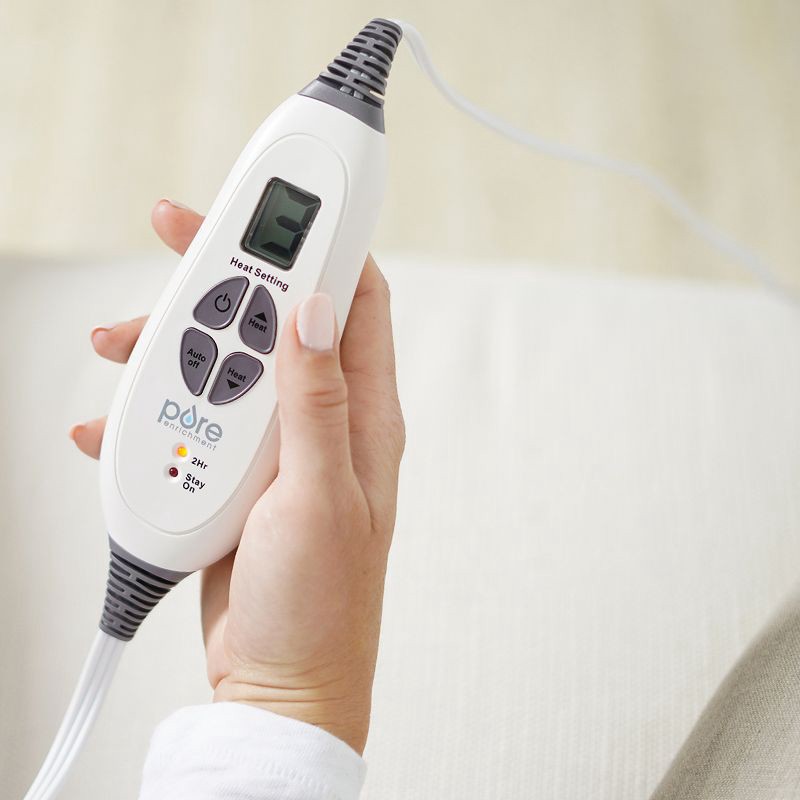 slide 4 of 5, Pure Enrichment PureRelief with 6 Heat Settings and Auto Shut-off XXL Extra Wide Heating Pad - 20"x24"- Charcoal Gray, 1 ct