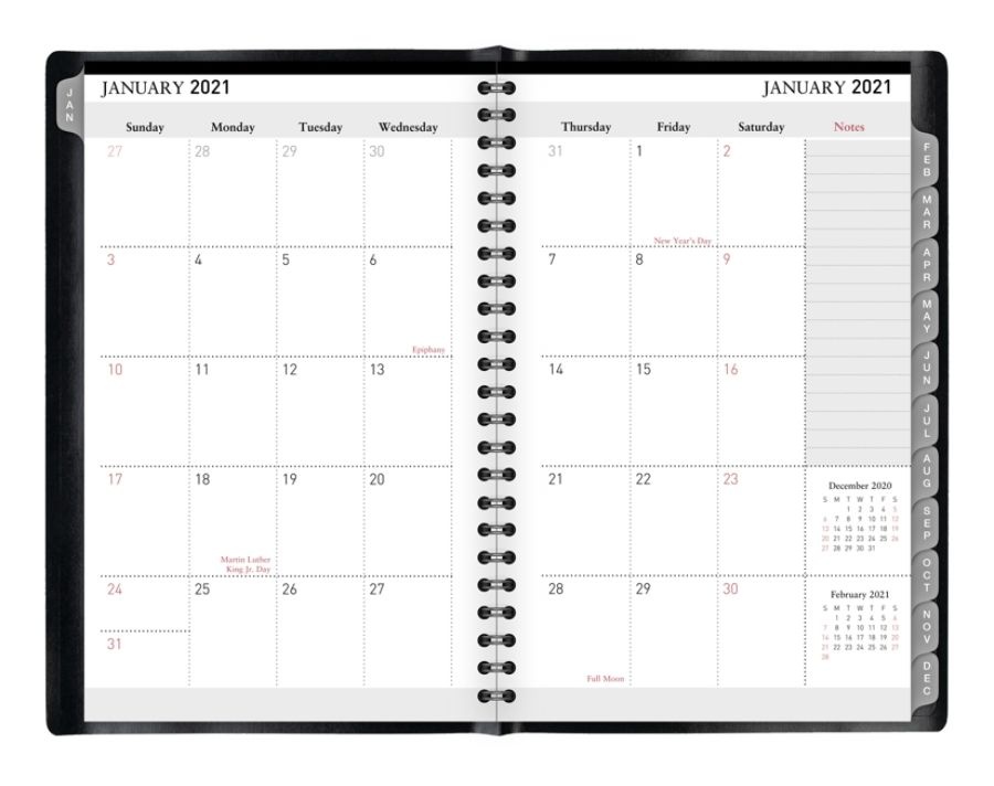 slide 2 of 4, Office Depot Brand Weekly/Monthly Planner, 5'' X 8'', Black, January To December 2021, Od711400, 1 ct