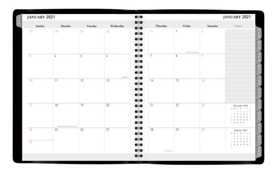 slide 2 of 4, Office Depot Weekly/Monthly Appointment Book, 7'' X 8-3/4'', Black, January 2021 To December 2021, Od711600, 1 ct