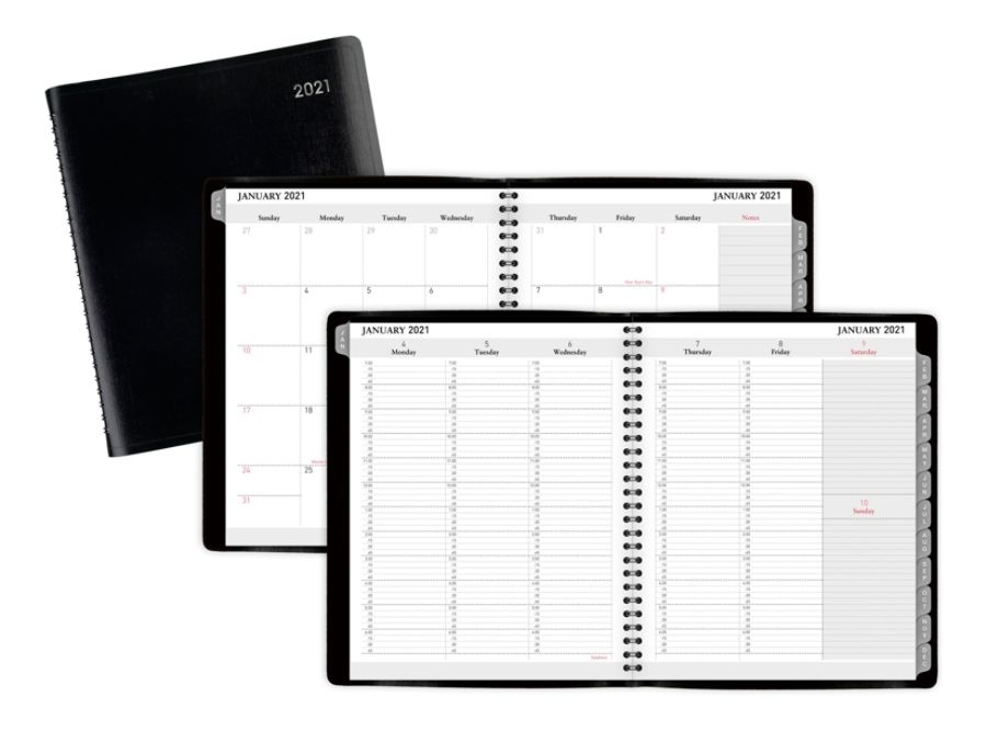 slide 3 of 4, Office Depot Weekly/Monthly Appointment Book, 7'' X 8-3/4'', Black, January 2021 To December 2021, Od711600, 1 ct