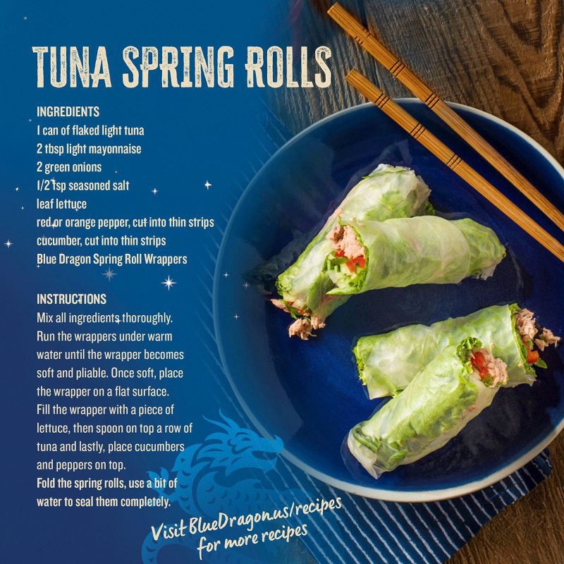 slide 5 of 6, Blue Dragon Vegan Spring Wrappers - 4.7oz/16ct, 4.7 oz, 16 ct