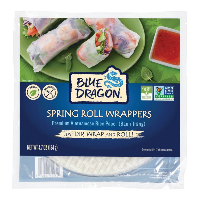 slide 1 of 6, Blue Dragon Vegan Spring Wrappers - 4.7oz/16ct, 4.7 oz, 16 ct