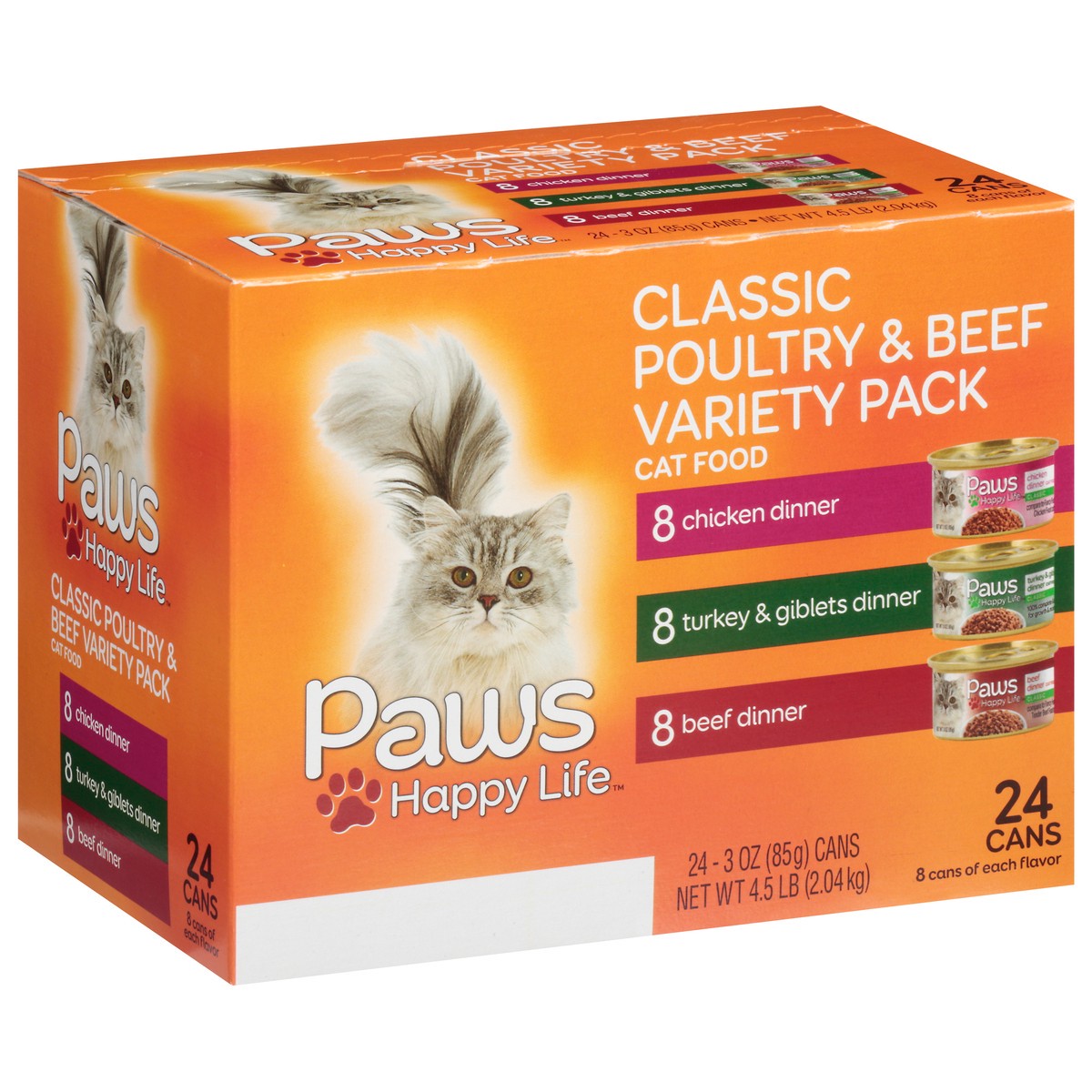 slide 11 of 15, Paws Happy Life Variety Pack Classic Poultry & Beef Cat Food 24 ea, 24 ct