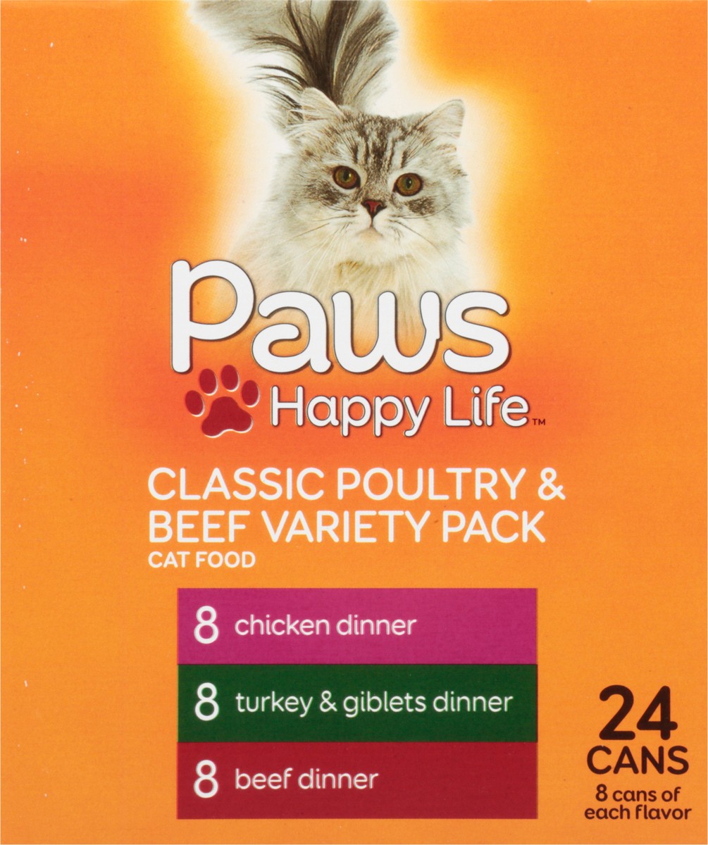 slide 7 of 15, Paws Happy Life Variety Pack Classic Poultry & Beef Cat Food 24 ea, 24 ct