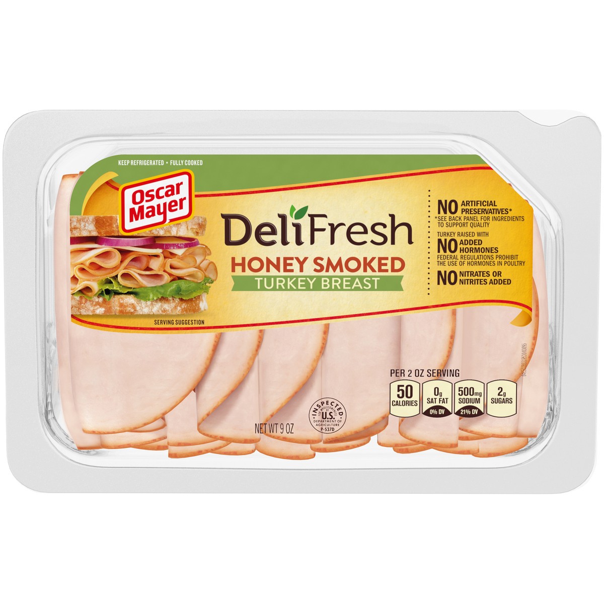 slide 1 of 5, Oscar Mayer Deli Fresh Honey Smoked Turkey Breast Lunch Meat, 0.56 lb
