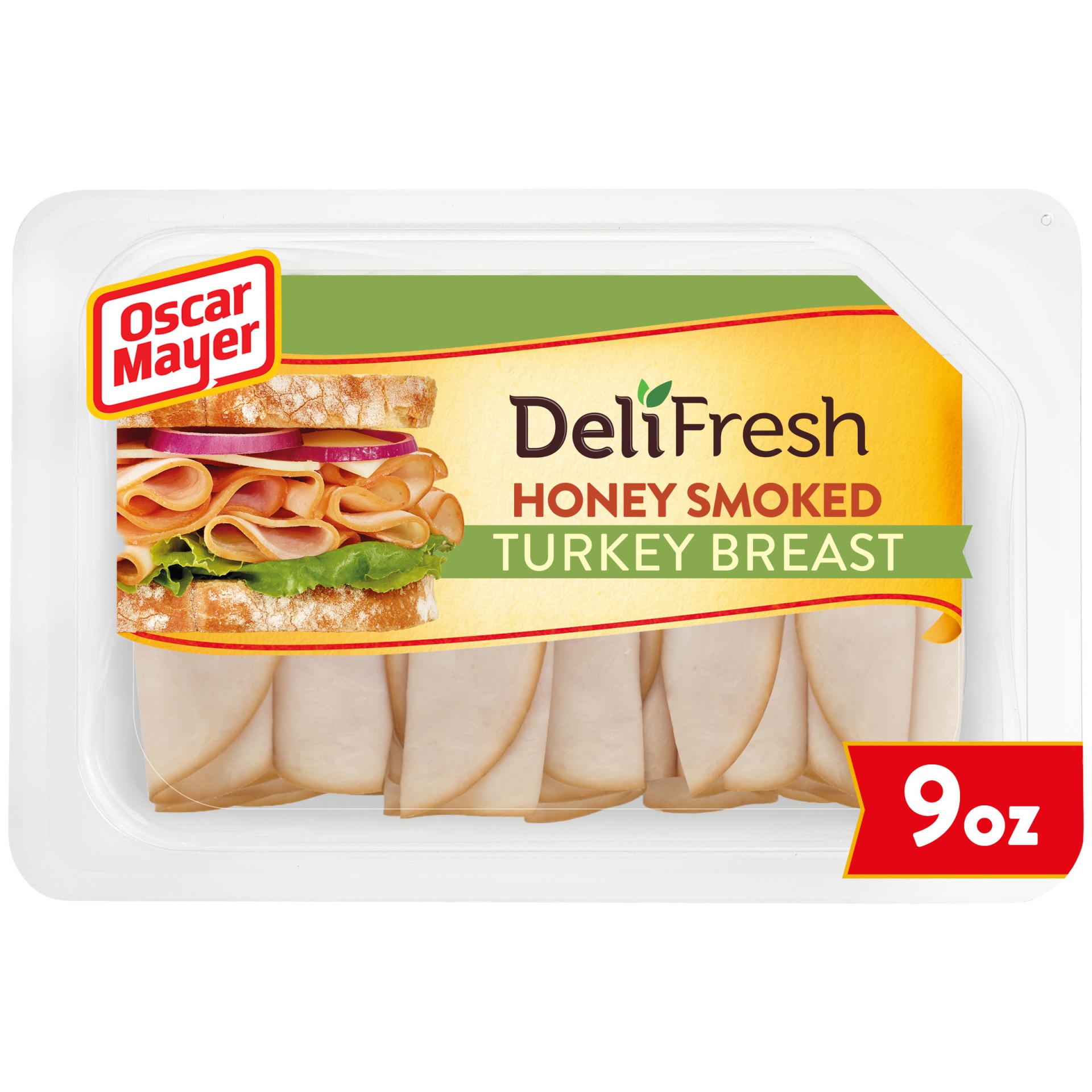 slide 1 of 12, Oscar Mayer Deli Fresh Honey Smoked Turkey Breast Sliced Lunch Meat Tray, 9 oz