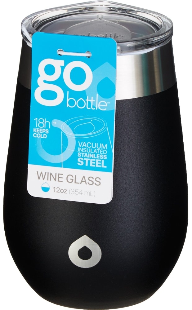 slide 1 of 1, Gobottle Wine Tumbler - Black, 12 oz