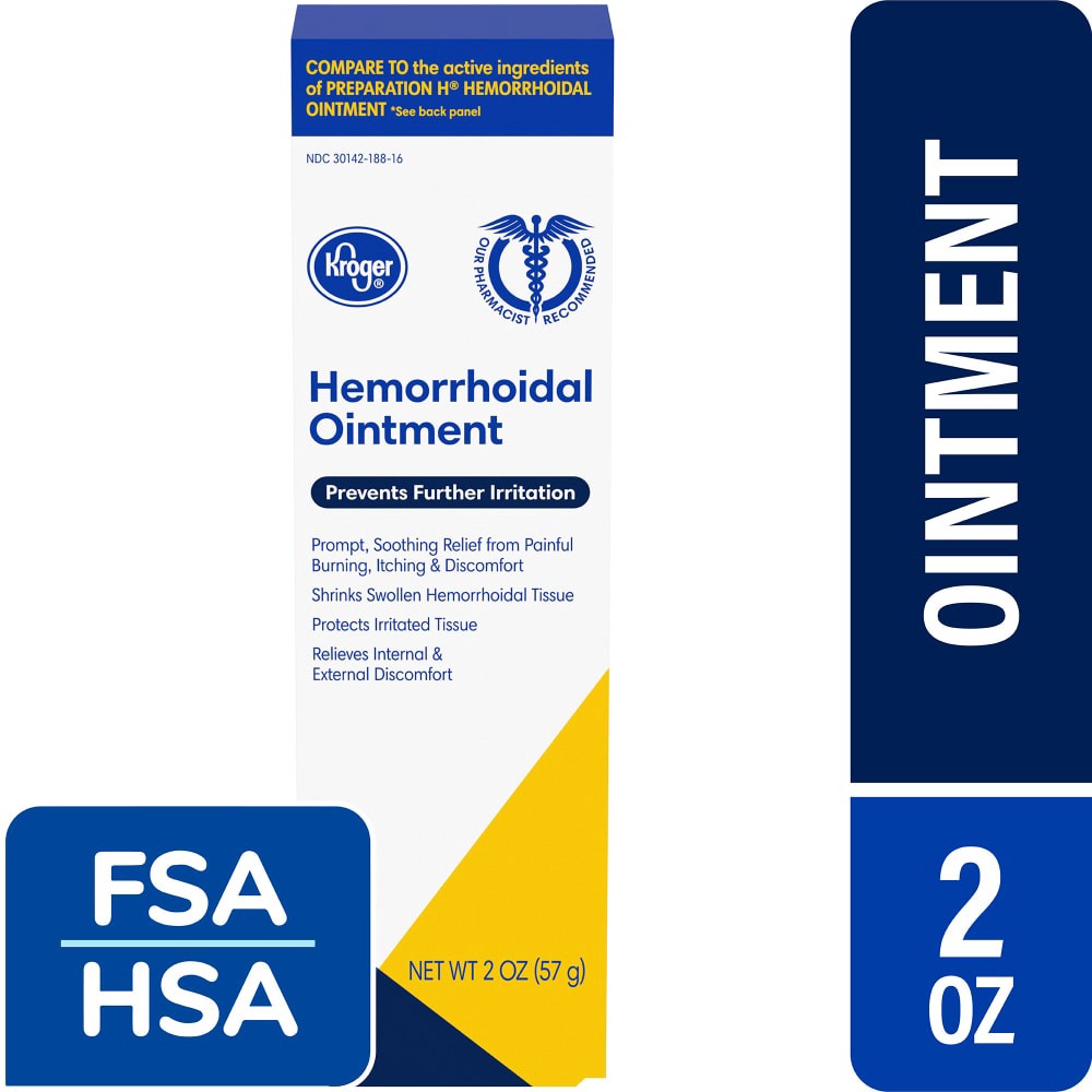 slide 1 of 3, Kroger Hemorrhoidal Ointment, 2 oz