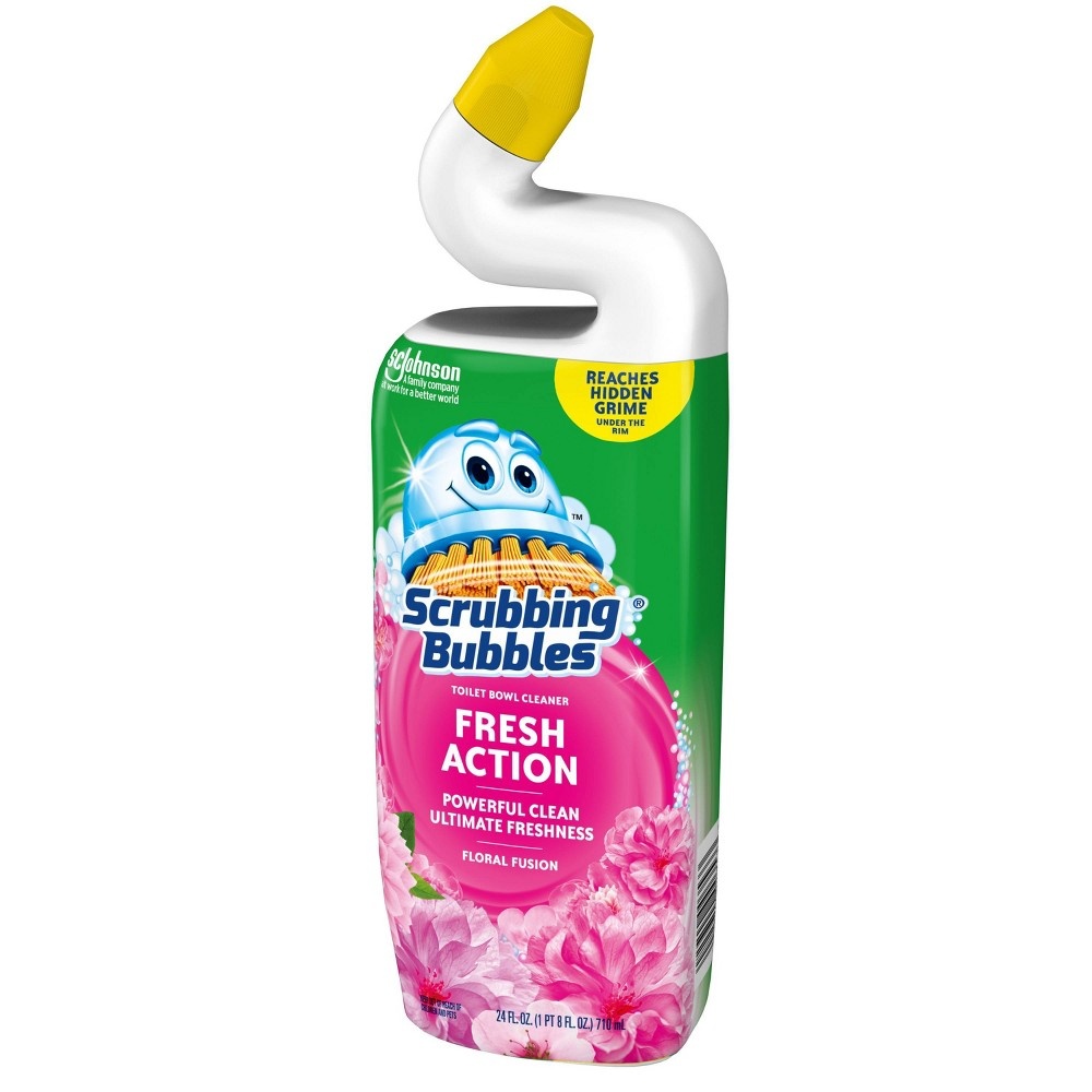 slide 3 of 4, Scrubbing Bubbles Manual Toilet Bowl Floral Fusion, 24 fl oz