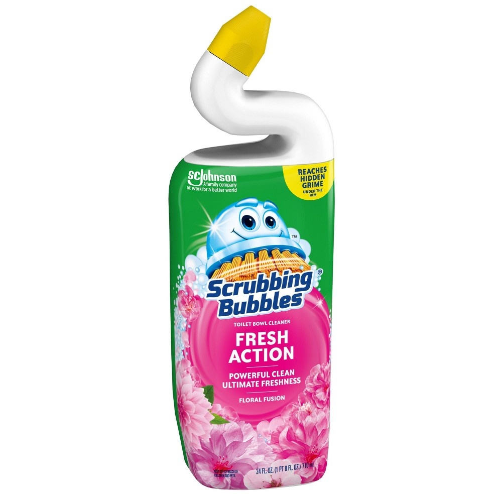 slide 4 of 4, Scrubbing Bubbles Manual Toilet Bowl Floral Fusion, 24 fl oz