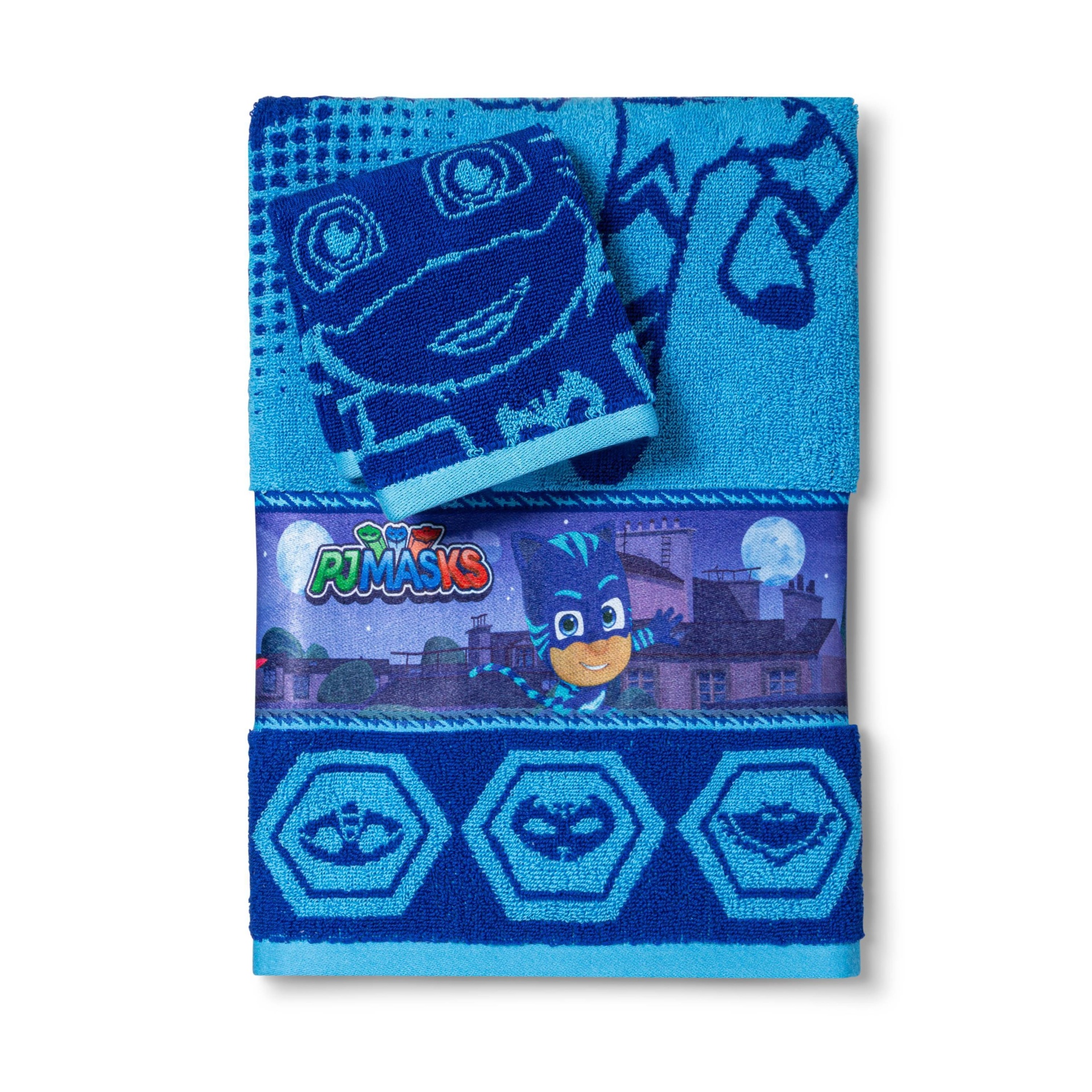 slide 1 of 11, PJ Masks Rooftop Powers Bath Towel and Washcloth Set, 2 ct