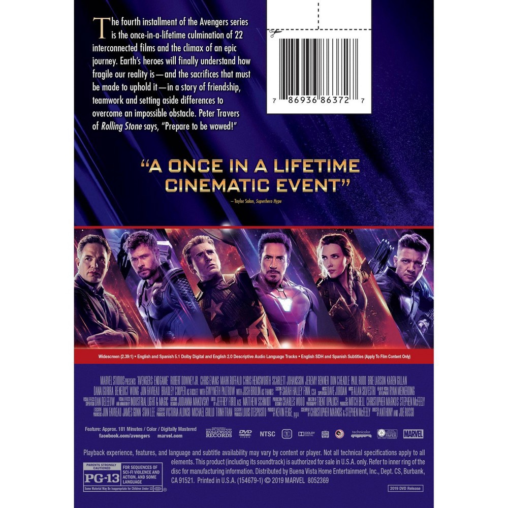 slide 2 of 2, Marvel Avengers Endgame (Blu-ray + Digital), 1 ct