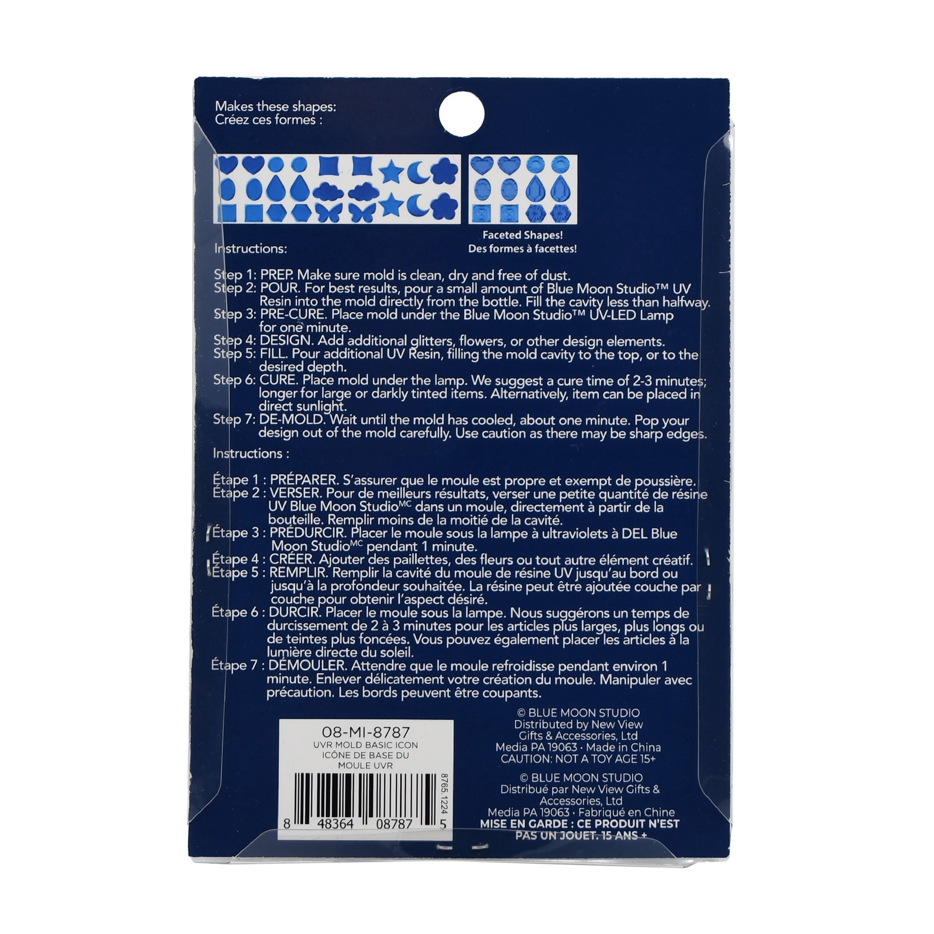 slide 3 of 5, Blue Moon Studio Uv Resin Craft Basic Icons Mold, 3.15 in x 3.54 in x 0.47 in