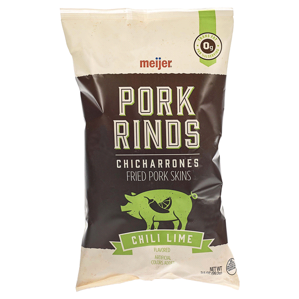 slide 1 of 1, Meijer Chili Lime Pork Rinds, 3.5 oz