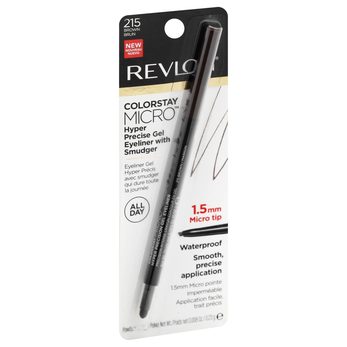 slide 7 of 9, Revlon ColorStay Micro Brown 215 Waterproof Eyeliner Gel 0.008 oz, 0.01 oz