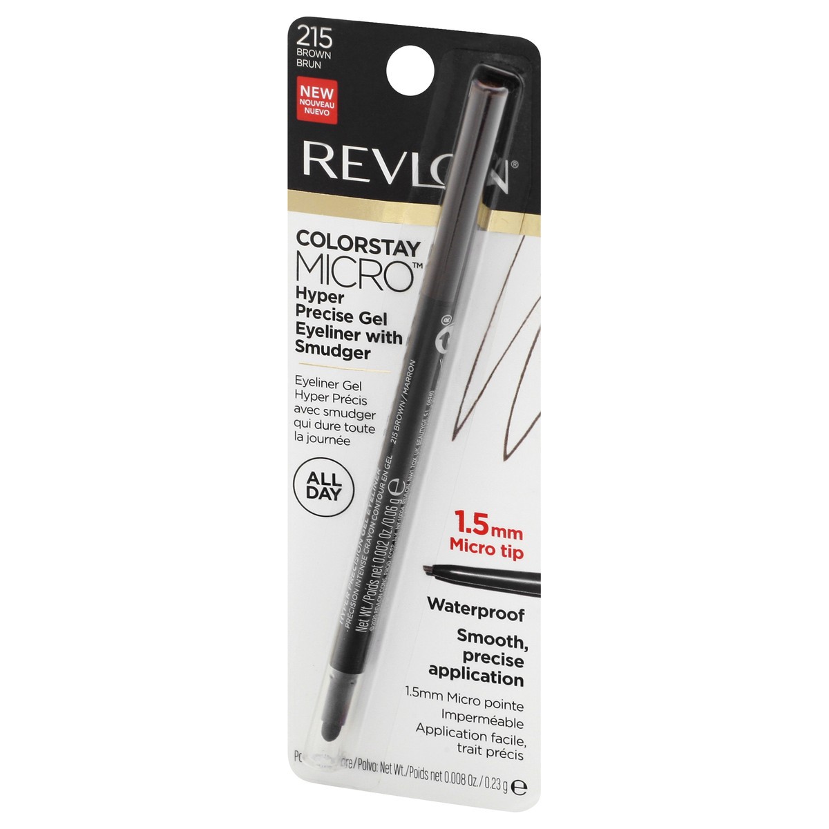 slide 6 of 9, Revlon ColorStay Micro Brown 215 Waterproof Eyeliner Gel 0.008 oz, 0.01 oz