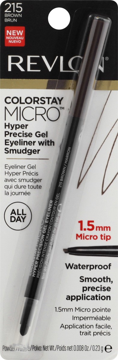 slide 9 of 9, Revlon ColorStay Micro Brown 215 Waterproof Eyeliner Gel 0.008 oz, 0.01 oz