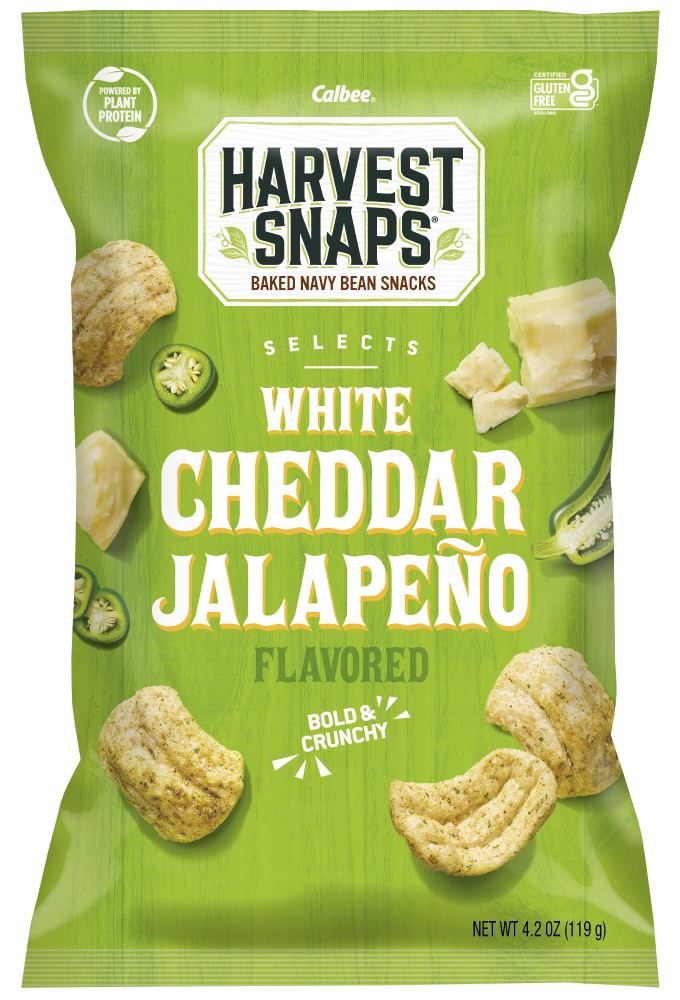 slide 1 of 1, Harvest Snaps Crunchy Puffs White Cheddar Jalapeno Crisps 4.2 oz, 4.2 oz