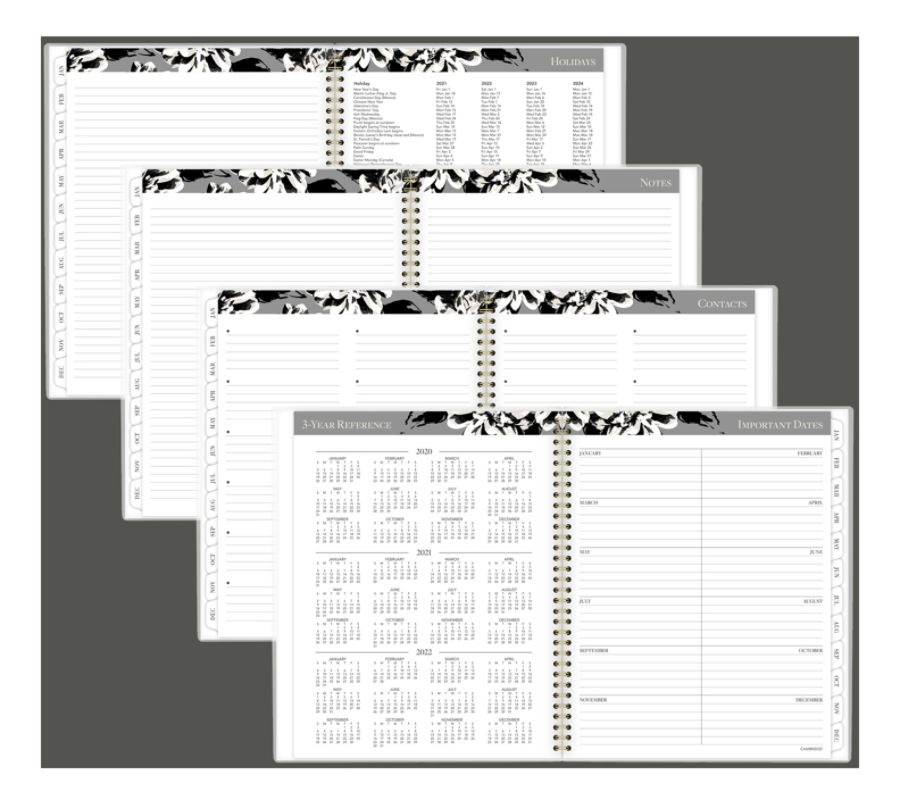 slide 4 of 6, Cambridge Customizable Weekly/Monthly Planner, 8-1/2'' X 11'', Amelia, January To December 2021, 1460-901, 1 ct