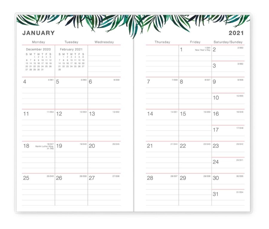 slide 3 of 3, Blue Sky Lac Monthly Planner, 3-5/8" X 6-1/8", Paradise, January To December 2021, 122466, 1 ct