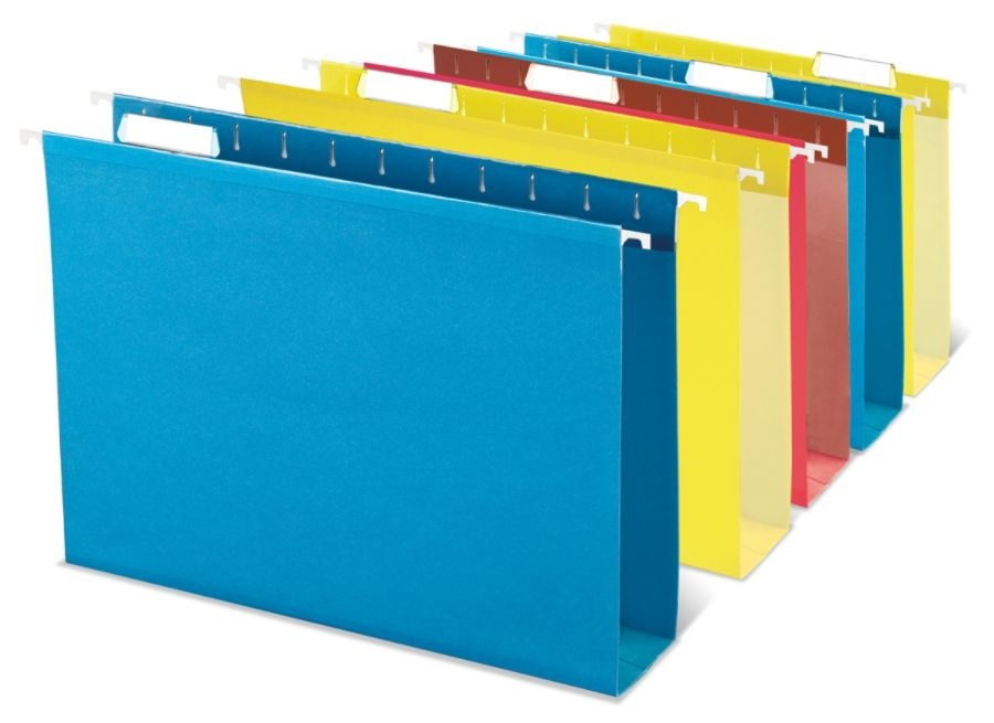 slide 3 of 3, Office Depot Box-Bottom Hanging File Folders, Letter Size (8-1/2'' X 11''), 2'' Expansion, Assorted Colors, Pack Of 12, 12 ct