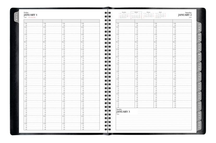 slide 3 of 3, Office Depot Daily Group Planner, 8-1/2'' X 11'', Black, January To December 2021, Od001200, 1 ct