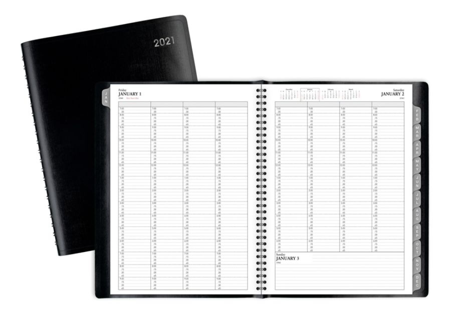 slide 2 of 3, Office Depot Daily Group Planner, 8-1/2'' X 11'', Black, January To December 2021, Od001200, 1 ct