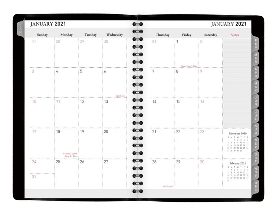 slide 2 of 4, Office Depot Brand Weekly/Monthly Appointment Book, 5'' X 8'', Black, January To December 2021, Od711300, 1 ct
