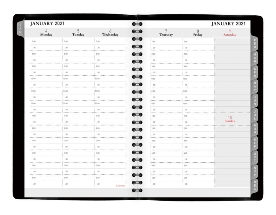 slide 3 of 4, Office Depot Brand Weekly/Monthly Appointment Book, 5'' X 8'', Black, January To December 2021, Od711300, 1 ct
