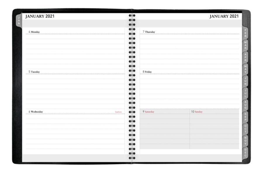 slide 3 of 4, Office Depot Weekly/Monthly Planner, 8-1/2'' X 11'', Black, January 2021 To December 2021, Od711900, 1 ct