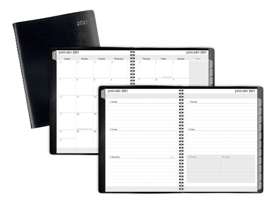 slide 4 of 4, Office Depot Weekly/Monthly Planner, 8-1/2'' X 11'', Black, January 2021 To December 2021, Od711900, 1 ct