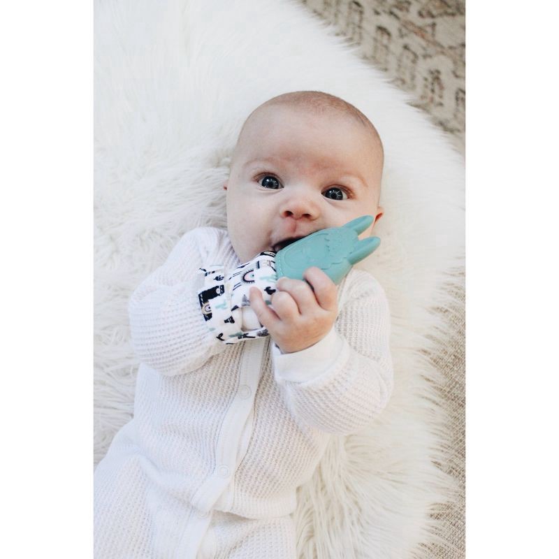 slide 3 of 3, Itzy Ritzy Llama Silicone Teething Mitt - Blue, 1 ct