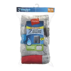 Hanes Boys Tagless Boxer Briefs Medium 10-12 Value Pack 7 ea