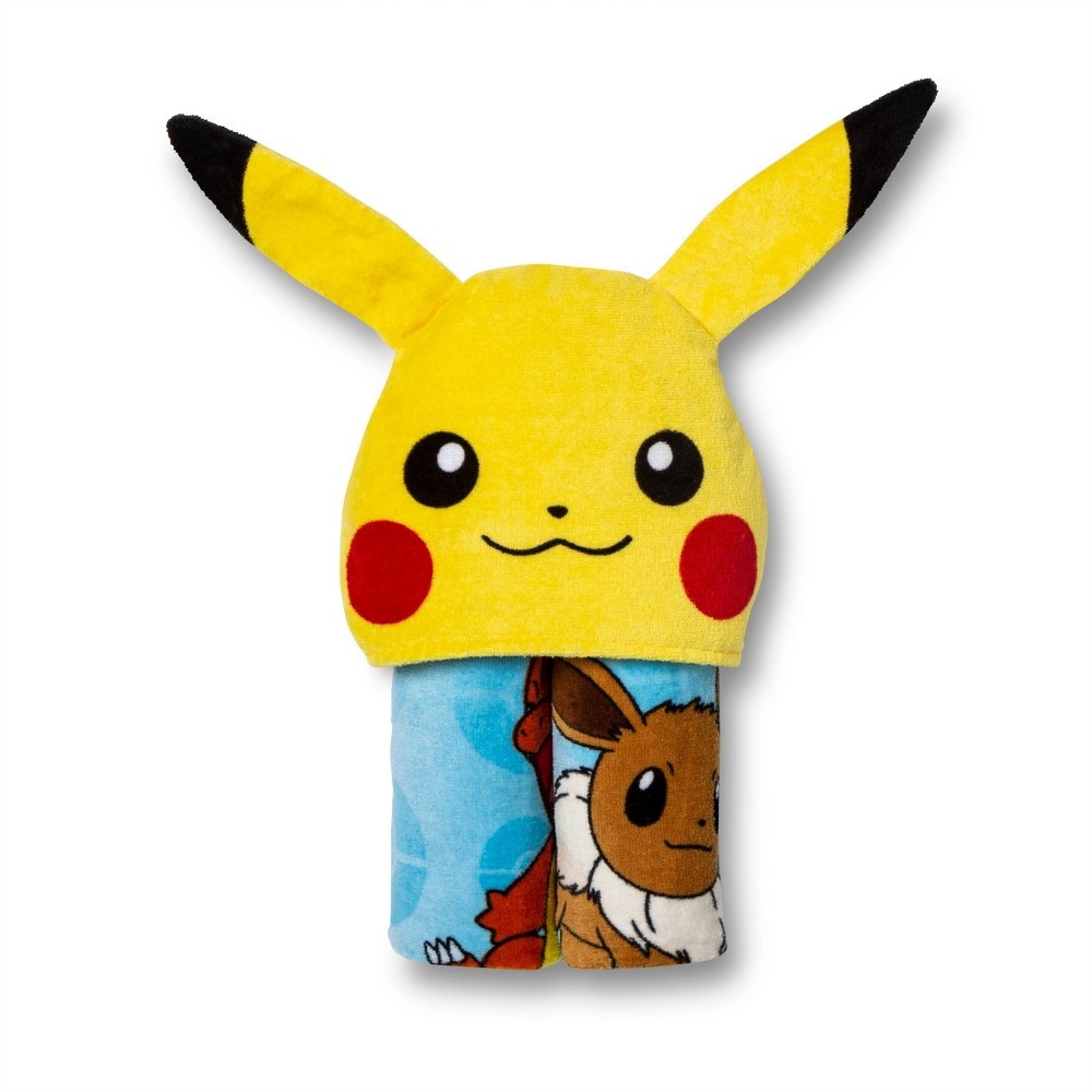 slide 2 of 3, Pokemon Pikachu Leap for Power Hooded Towel, 1 ct