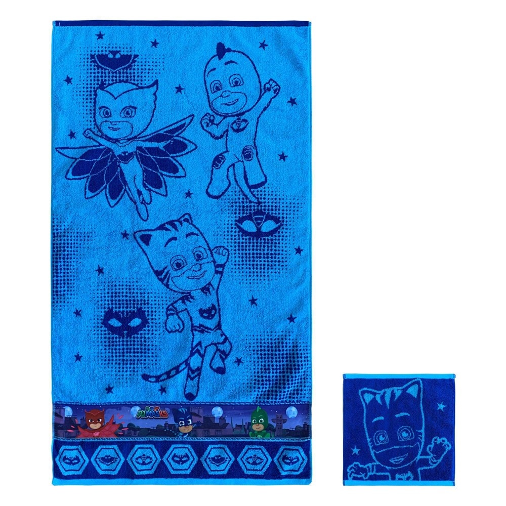 slide 3 of 11, PJ Masks Rooftop Powers Bath Towel and Washcloth Set, 2 ct