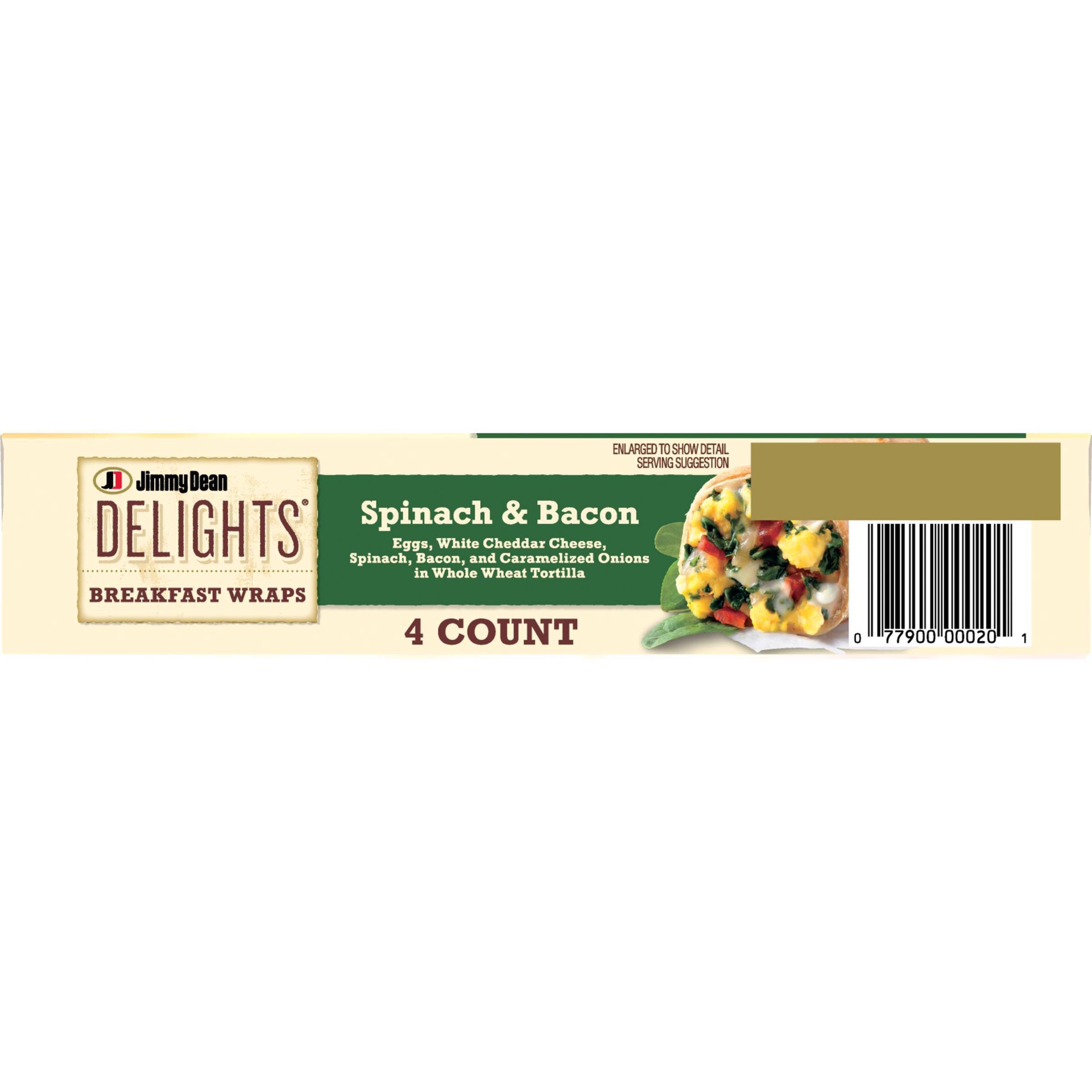 Jimmy Dean Delights Breakfast Wrap, Spinach And Bacon 17 oz Shipt